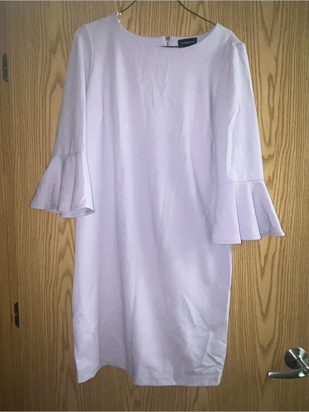 Liz Claiborne Light Lavender Bell-Sleeve Midi Dress. Size 16. New